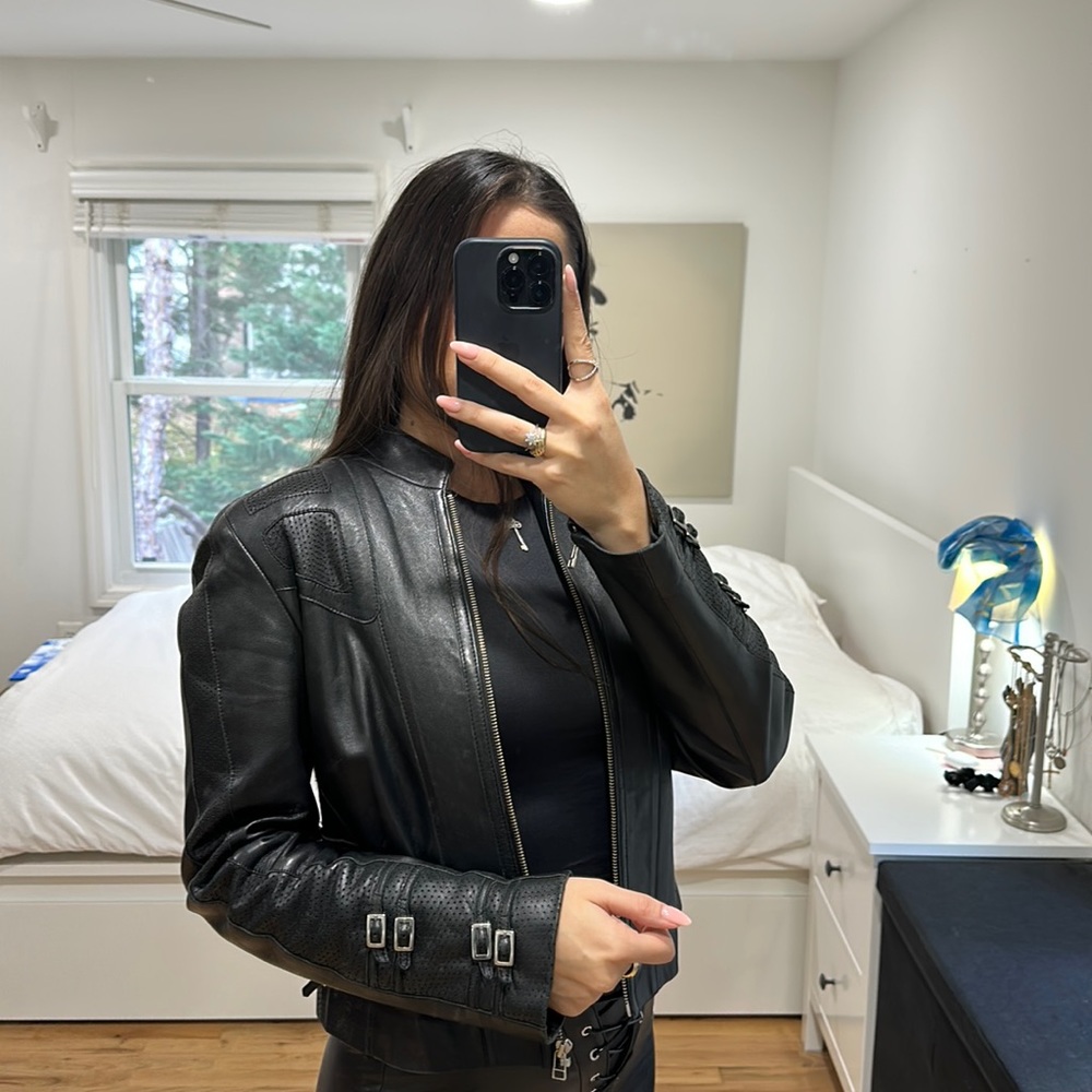 Carla Mosse Leather Black Moto Jacket